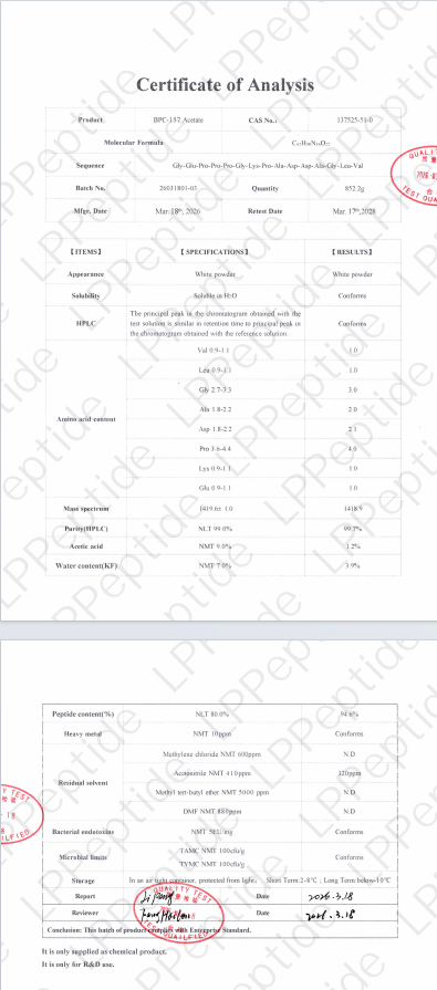 Test Report: bpc157